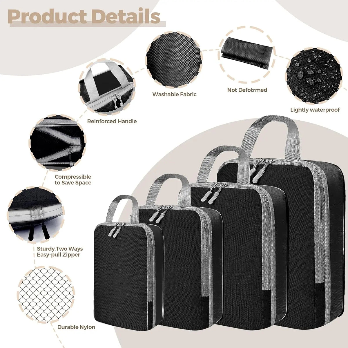 Compression Packing Cubes — 4-Piece Set